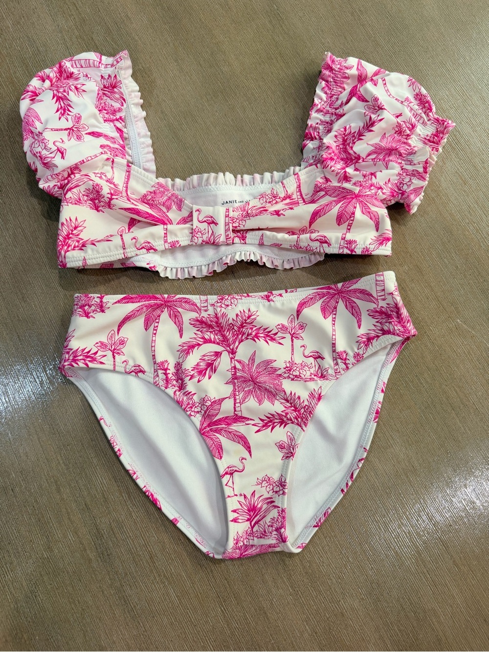 Janie and Jack Pink Tropical Print Girls' Two-Piece Swim Set 10